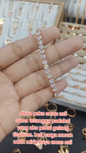 gelang tangan wanita gelang tangan serut fuul permata terbuat dari bahan koin logam asli 1991 anti karat