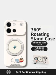 Magnetic Full-Coverage Protective Shell With Stand Support Anti-Drop Lens Protection Silicone