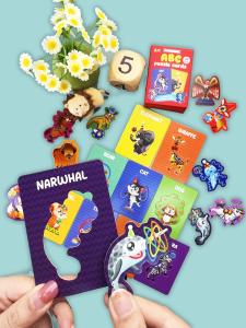 BEAR TALE Animal Alphabet Matching Cards 26 English Words Memory Games Early Education Cognitive Toys Kids Puzzles 26Cards