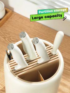 Ecoco Kitchen Knife Holder 360 Degree Rotating Chopstick Cage Cutlery Storage Rack Detachable