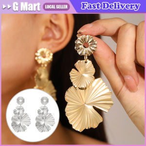 New Exaggerated Leaf for Womens Fashion Long Alloy Flower Wind Earrings