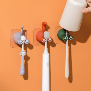 No Punch Toothbrush Holder Childrens Cute Storage Rack Bathroom Wall-Mounted Electric Toothbrush Holder Strongly Fixed Hook