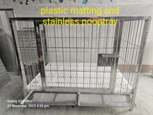 pure stainless 304 dog cage 2×3×2.5 1door 3/16 shafting