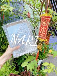 Khay Nướng Inox Kèm Vỉ Hấp dùng để nướng bánh thực phẩm chất liệu inox 304 dày dặn hình chữ nhật TIỆN DỤNG - GD NARI