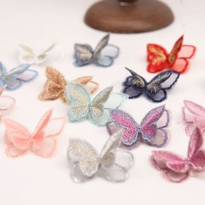 Double-Layer Embroidery Butterfly Handmade Three-Dimensional Hair Accessories Clothing Decorative Accessories DIY Ingredients