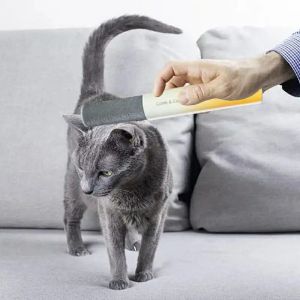 Hateli làm sạch lông thú cưng lược tròn Máy cắt xơ vải Keo Dán Hai Mặt bàn chải Chó mèo tóc COMBER Dụng cụ chải lông Phụ kiện cho thú cưng