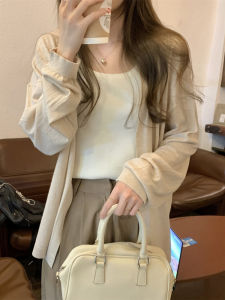 Elegant Loose Knitted Long Sleeve Open Cardigan Womens Outerwear Spring 2025 New Arrival Unique High-End Feel Fashionable