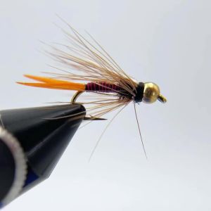 6pcs 12# Brass Bead Head Prince Nymph Copper John Fly For Rainbow Trout Brown Trout Grayling Fly Fishing Flies Fast Sinking