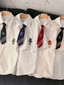 Harry Potter Collaborative Loose Sleeveless Striped Shirt  Style Outerwear Short Sleeve Ins Top for Young Women