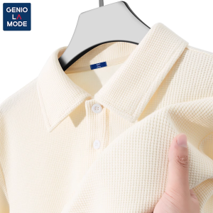Genio Lamode Mens Summer Polo Shirt Loose Fit Big Size Short Sleeve Turn-down Collar T-Shirt Casual Fashion Youth Style