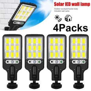 Solar Street Lights Outdoor 108COB LED Solar Wall Lamp With 3 Lighting Mode Motion Sensor Security for Garden Patio Path Yard