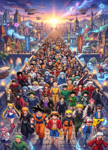 Bandai | Anime Crossover Tranh Sơn Dầu Theo Số Trang Trí Tường Hiện Đại Không Khung Quà Tặng Cho Phòng Khách Phòng Ngủ - Bộ Tranh Nghệ Thuật Trên Vải