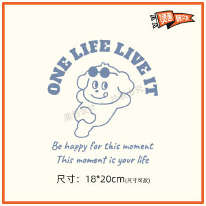 Blue Adorable Dog Letter Heat Transfer Sticker Fabric Patch DIY Handmade Childrens Clothing Trendy Brand Heat Press Print