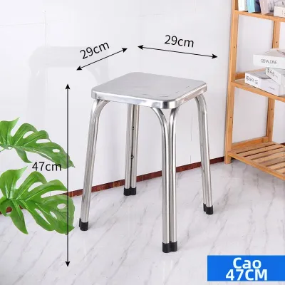 DANBIYIN | Ghế đẩu vuông bằng thép không gỉ 304 dày dặn
