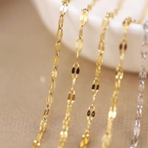 2Meters Stainless Steel Lips Chains for Necklace Bracelet DIY Jewelry Making Supplies