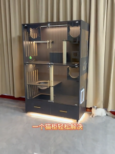 Panoramic View Cat Cage Large-Scale Cat Condo Integrated Cat House Luxury Cat Villa With Toilet