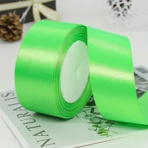 40mm Satin Ribbons Gold Silver White Black Blue Red Green Purple Brown Pink Silk Ribbons Wedding Birthday Party Diy Decoration