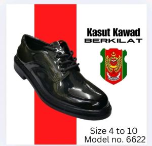 Kasut Kawad/Potong berjahit Lelaki/Wanita/KRS/KASUT Kilat Hitam/Kasut Asrama