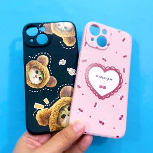 Vivo เคสนิ่มสีพาสเทล TPU กันเลนส์กล้อง พิมพ์ลายการ์ตูน