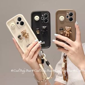 รูปการ์ตูน เคสโทรศัพท์ Phone Case Realme 14T Realme14T 5G Realme14T5G เทรนด์ใหม่ น่ารักสร้างสรรค์3D กาแฟหมีป้องกันเลนส์ปลอกอ่อนกันตกพร้อมกำไล Cover 2025