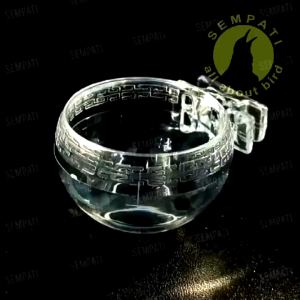 SEMPATI GROSIR Cepuk Mika Bulat Mini Emboss Batik No 5 Sempati Satu Pack isi 100 Pcs Cepuk Cangkir Bening Wadah Tempat Pakan Makanan Burung Murai Lovebird Kacer Kenari Cucak Ciblek