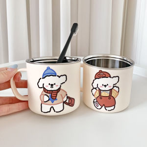 Adorable Home Use 304 Stainless Steel Childrens Toothbrushing Cup Anti-Mold Couple Mouthwash Glasses Parent-Child Dental Utensils Washing Cup