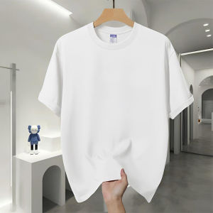 Loose Fit Cotton T-Shirt Mens Short Sleeve round Neck Printed Casual Top Breathable Summer Fashion Youthful Style All Seasons