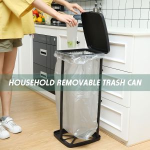 1pc Foldable Plastic Trash Can | Adjustable Height Portable Garbage Bag Holder |Rectangle No-Electricity Outdoor & Kitchen Trash