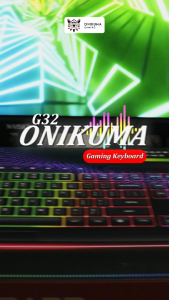 Onikuma G32 Wired RGB Keyboard Gamer Keyboard with Matte Key Caps Dynamic RGB Backlit 104 Keys Membrane Gaming Keyboards for Windows PC Gamer