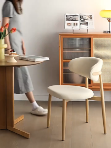 Solid Wood Dining Chair Household Light Luxury Dining Stool Soft Package Backrest Chair