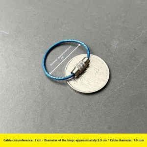 Portable Stainless Steel Keychain Hand Ring Hook Colorful Steel Wire Circle Storage Home Use Key Ring Creative Gift