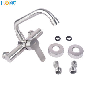Vòi rửa chén nóng lạnh gắn tường inox 304 Hobby Home Decor ANL2