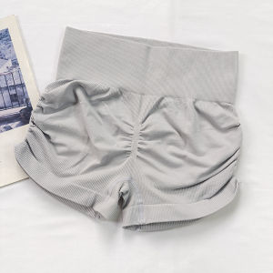 สูงไร้รอยต่อ เอว ฟิตเนส กางเกงขาสั้น พับด้านข้าง ยืดได้ ระบายอากาศได้ดี การฝึกอบรม กางเกง รัดรูป กีฬายิมมิ่ง Three-in-one กางเกง