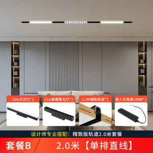 Joshi Magnetic Suction Track Light Smart Non-Dominant Open-Mounted Embedded Concealed Groove Large Living Room Linear Lamp Hidden 20 Type
