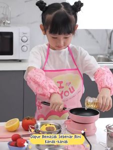 Mini Kitchen Set Real Cook Pretend Play Toys Mainan Memasak Budak Perempuan Security Real Kitchen Set 45 Pcs