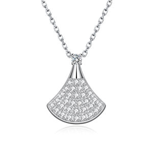 สร้อยคอกระโปรงขนาดเล็กของ Moissnaite ทั้งหมดที่มีใบรับรองผ่านการรับรอง GRA ผ่านการทดสอบเพชรเครื่องประดับงานแต่งงาน18K ชุบเงิน S925สีขาว