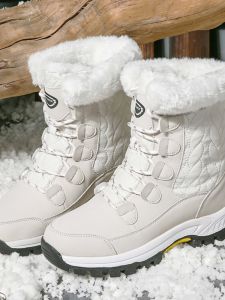 Northeast Thickened Mid-Calf Snow Boots Womens Winter Outdoor Waterproof Non-Slip Harbin Cotton Boots Cold Resistant Casual Style