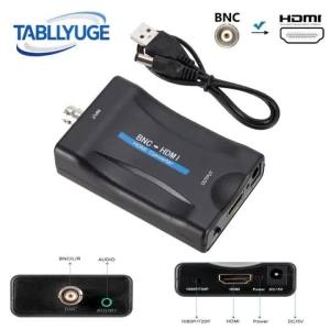 BNC to HDMI-Compatible Converter Coaxial Adapter Connector BNC Audio Input HDMI 1080P/720P Output for TV/Camera/DVR/Projector