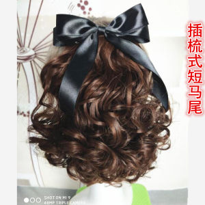 ปมผีเสื้อแฟชั่นใหม่ ปลอมผม ปลอกผม ปลอมผมสั้นคลื่นเล็ก ทรงพันธุ์ลูกแพร์ สำหรับผู้หญิง ชุดผมปลอม ชุดผมปลอม ชุดผมปลอม