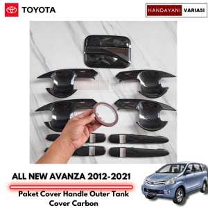 Paket Cover Handle Outer Tank Cover Karbon Toyota Avanza 2012 2021 Motif Carbon Trd Sportivo