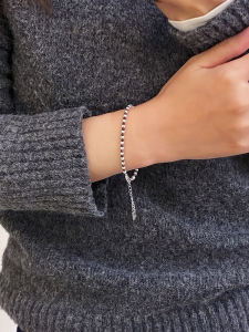 Designer Black And White Splicing Crystal S925 Sterling Silver Bracelet Versatile Chinese Style  out Fashion Jewelry