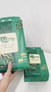 KHO BÌNH THẠNH_Thùng 04 túi khăn vải khô đa năng Lamy 200 tờ dạng túi rút treo tường khăn lau cho bé