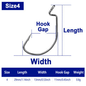 FishTrip Wide Gap Worm Fishing Hooks Jig Carp Fishing Softjerk Texas Rig Hook Soft Lure EWG Hooks Accessories Sea Freshwater