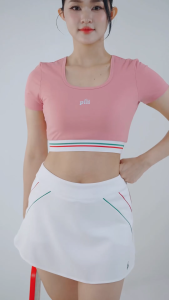 Áo Thun Croptop Thể Thao Nữ PILI PTTUP67WW25 Co Giãn Thoáng Mát Tập Gym Tennis Pickleball