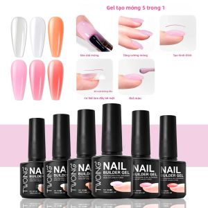 Gel Làm Móng TWOING 10ml Chất Làm Cứng Móng Gel UV Tẩy Được Kèm Keo Gắn Đá 6 Màu Dành Cho Đỉnh Móng & Nối Móng