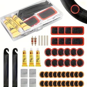 55pcs/set Bicycle Tire Repair Tool Set Bicycle Puncture Repair Patch Inner Tube Puncture Patch Kit MTB Road Bike Accessories