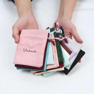 10pcs Velvet Anime Jewelry Organizer Small Gift Bags Drawstring Packaging Pouch For Women Rings Earrings Keychain Wedding Favor