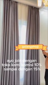 GORDEN EMBOSS POLOS MINIMALIS JENDELA TIRAI PINTU 115 x 220 cm PANJANG AESTETIC