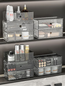 Bathroom Mirror Cabinet Storage Box Wall-Mounted Punch-Free Bathroom Table Cosmetics Cosmetic Contact Lenses Facial Wipe Storage Rack