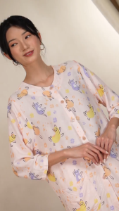 Oriana Sleepwear Piyama Zalia Series Sizing | Baju Tidur Tangan Pendek Pajamas One Set